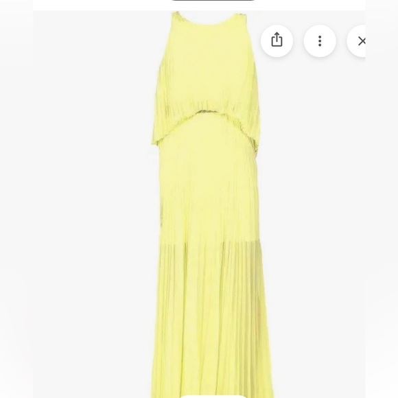 BCBGMaxAzria Dresses & Skirts - BCBGMaxAzria Neon Citron Pleated Sleeveless Maxi